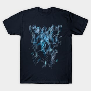 Blue Abstract Ghost Structure T-Shirt